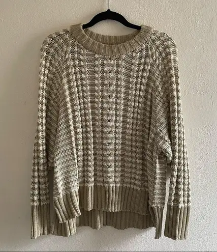 Faithfull the Brand  Teale Chunky Cable Knit Sweater in Mocha Stripe Small