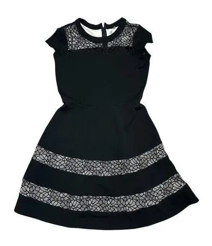 Ny Collection Black Lace Fit & Flare Cocktail Dress Medium Petite MP Party Goth