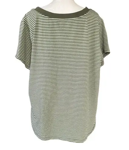 Fashion Bug women’s 22/24W light and dark green striped short sleeves shirt top