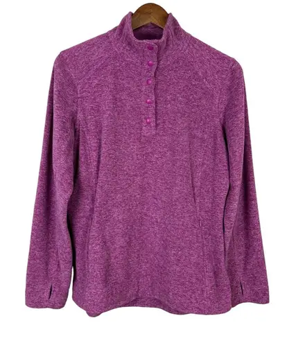 Duluth Trading Pullover Jacket Womens Medium Purple Fleece 1/4 Snap Frost Lake Purple