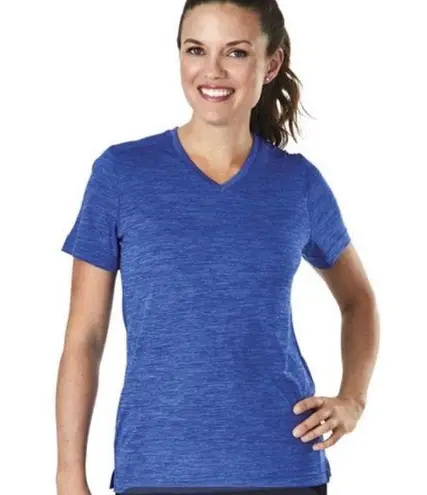 Charles River Apparel 🆕 space dye royal blue v neck short sleeve…