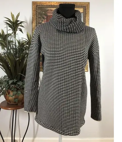 Cabi Fergie Splits Women XS Sweater Long Sleeve Pullover Cowl Neck Knit Striped