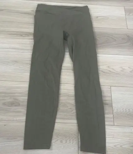 ASRV Activewear Leggings Olive Green Cross Waist Athleisure Size S