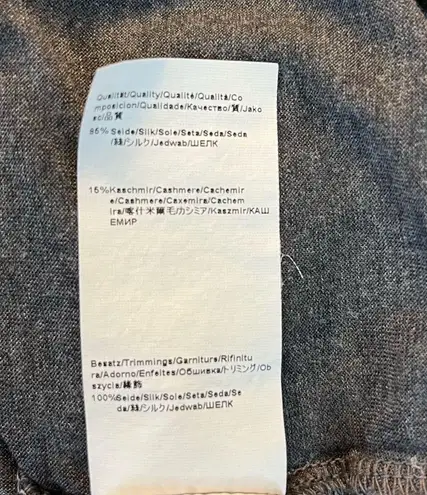 Hugo Boss Boss Top Silk & Cashmere Grey Long Sleeves V Neck Top Sz L EUC