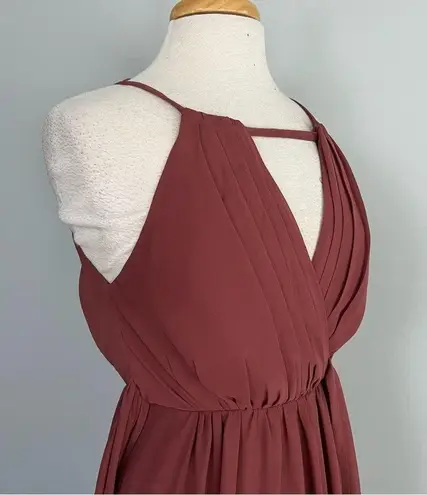 Revelry Eliza Chiffon Rosewood Pink Mauve Bridesmaids Prom Full Length Dress 2