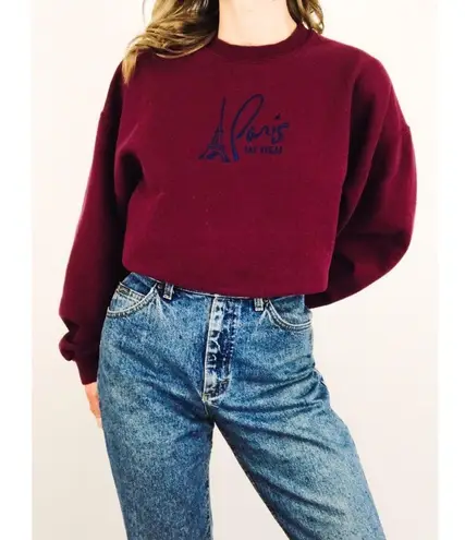 Vintage Paris Las Vegas Souvenir Sweatshirt | Size L Red Size L