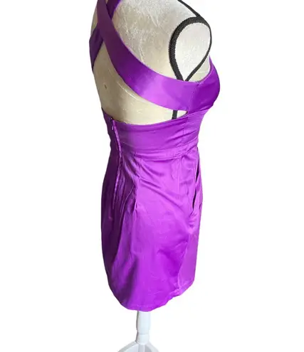 Bisou Bisou Stunning purple satin like semi formal dress