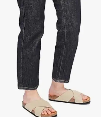 Slide Sandals for Women w/Cork Footbed & Soft Knit Comfort X Tape Sandals