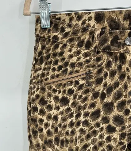 J. McLaughlin  Safari Leopard Animal Print Bohemian Baxter Zip Ankle Women 4 Jean