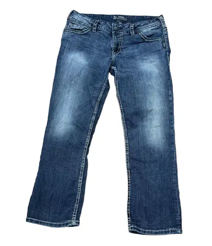 Silver Jeans Suki Capri Size 31 Stretch Casual Chic Blue