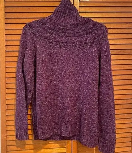 Daisy Fuentes Petites Women’s Purple Knit Turtleneck Sweater Sz P Large
