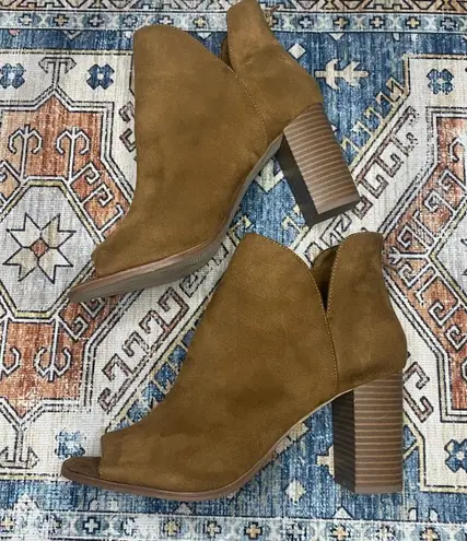 Zigi Girl Fall Brown Open Peep Toe Heel Boots Women’s Size 11M
