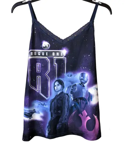 Star Wars Rogue One Lace Trim Cami Tank Top Purple Medium