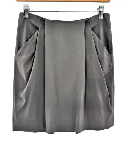barney's new york Made in Italy Womens Skirt Size 34/4 Grey Pencil Pockets