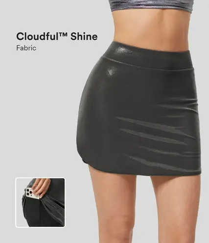 Halara Cloudful™ Shine Fabric High Waisted 2-in-1 Metallic Foil Mini Skirt