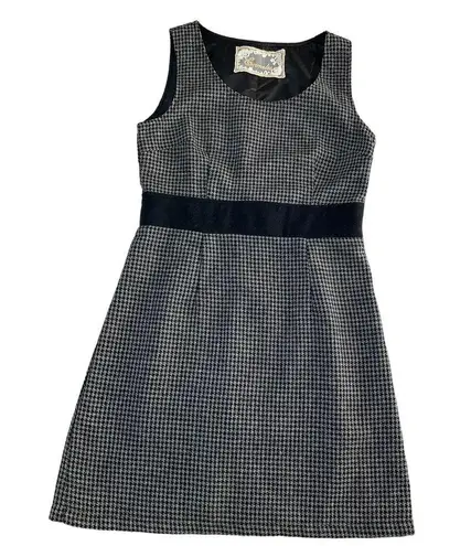 Emmelee Gray&Black Side Zip Dress Houndstooth Pattern Women Size Medium | 45-30