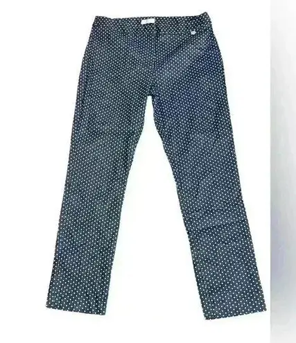 Tahari Blue Polka Dot Ankle/Crop Pants Size 10