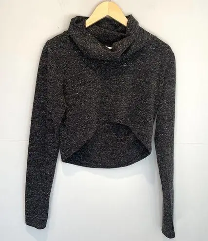 CAbi  Glee Cowl Neck Long Sleeve Crop Top - size Small