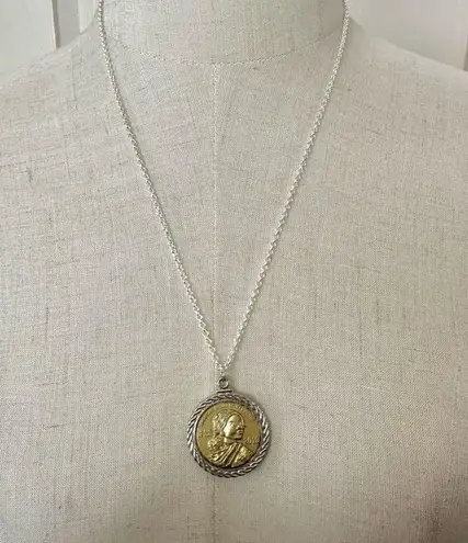 Sacajawea coin replica pendant necklace Silver