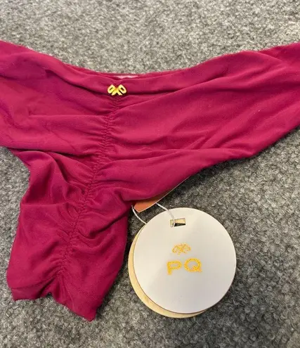 PQ Basic Ruched Teeny Bikini Bottom Zen Womens Size Small