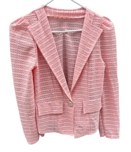 Vintage pink size small textured puff sleeves jacket