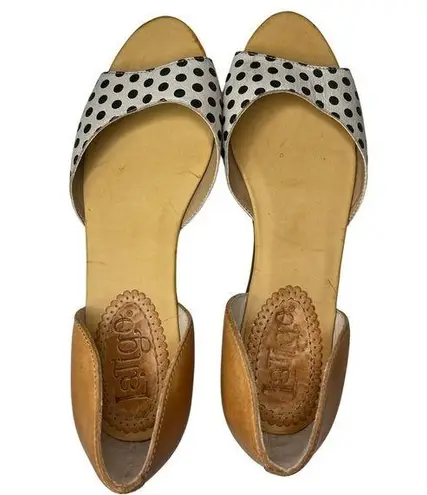 Latigo  Mollee Polka Dot D'Orsay Flats Sandals Brown Black White Size 8