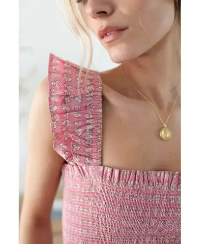 NWT Marea by Liz Joy Sasco in Lavender Thistle Smocked Cotton Maxi Dress XS