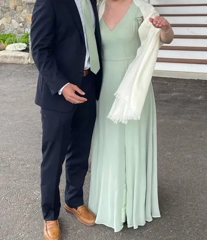 Azazie sage green Claudine dress