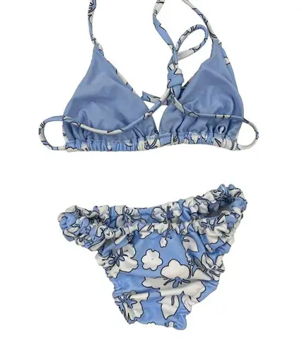 Princess Polly  - Wonda Hawaiian Floral Bikini Top & Bottoms in Blue & White