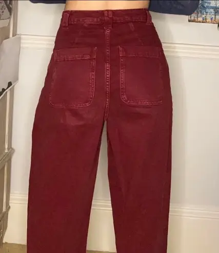 ZARA burgundy denim trousers