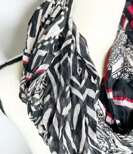 Big Buddha NWT  Red Black Tan Semi-Sheer Infinity Scarf New