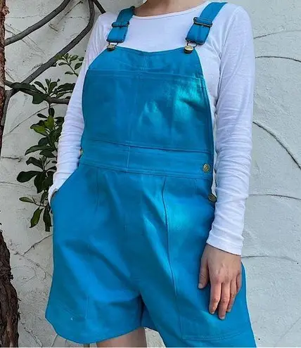 Big Bud Press Shortalls Unisex Oversized Teal Blue XS