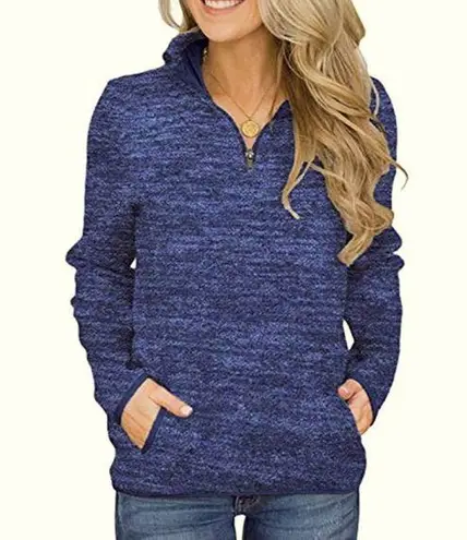 ☺️Artfish Cozy Quarter Zip Casual Pullover Lightweight Fleece w/Pockets☺️~lg NWT Blue