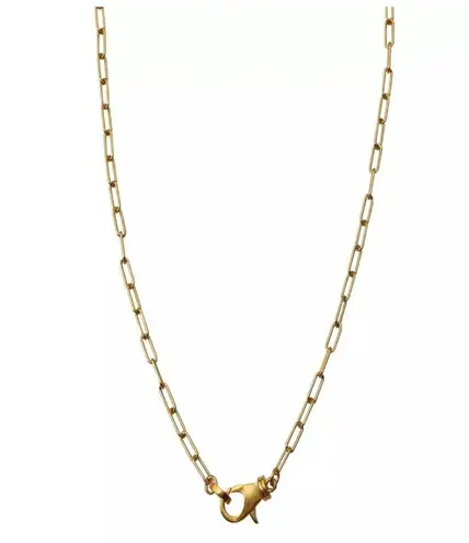 New ADORNIA Lock Paper Clip Chain Necklace 14k yellow gold 17” JEWELRY