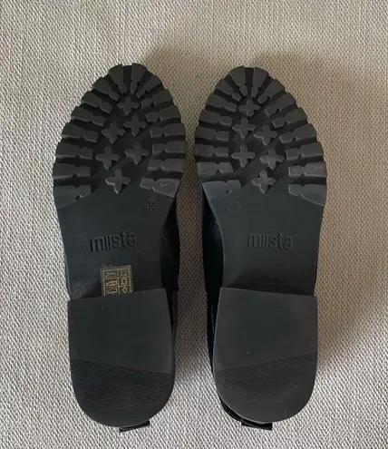 Miista black leather gold buckle ankle boots Size 6