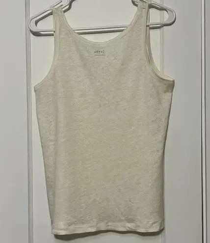 Ekyog 100% linen cream oversized tank blouse lagenlook minimalist neutral small