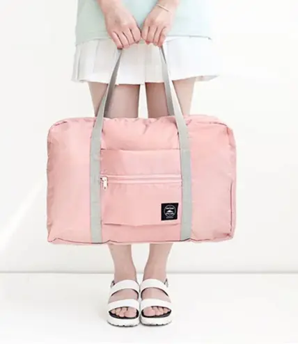 Simple Style Travel Tote Bag Pink