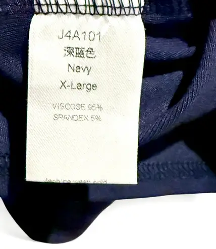 Women's navy blue long sleeve lace trim tunic shirt in size XL