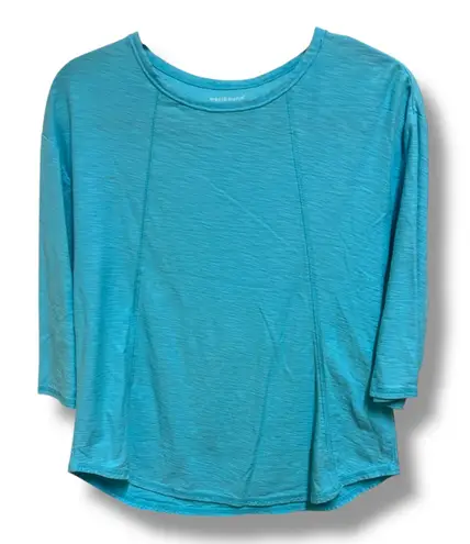 Westbound Petites Light Blue Tee PS Cotton Modal 3/4 Sleeve