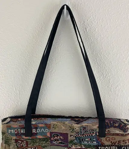 Route 66 Vintage 90s Road Trip Retro Tapestry Carpet Shoulder Shopping Tote Bag