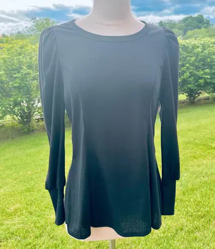 Status by Chenault Black Knit Puffed Sleeve Pullover