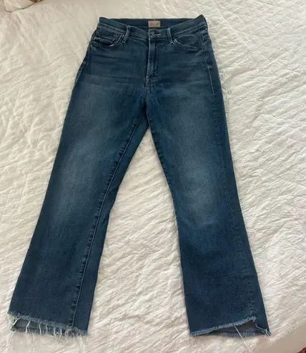 Mother The Insider Crop Step Fray Flared Jeans Size 27
