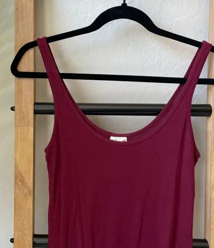 Full Tilt Essentials Pac Sun Burgundy Scoop Neck Basic Tank Top