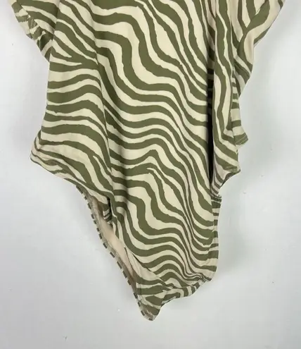 ANDIE NWT  The Capri One Piece Swimsuit Flat Bias Stripe Olive Size Medium M NEW