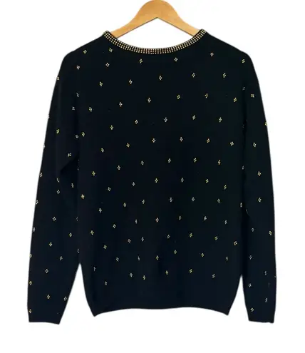 Westbound Vintage Women’s Wool/Rabbit Hair Black Sweater W/Gold Detailing Sz Med