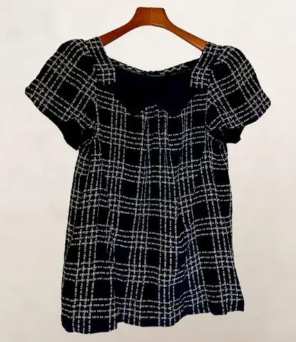 Marc by Marc Jacobs womens signed plaid short sleeve blouse top in silk small