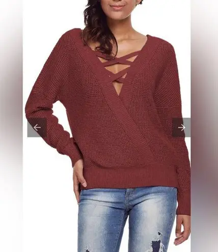Amazon Hollow out sweater Cross front/back size M thumbnail 1