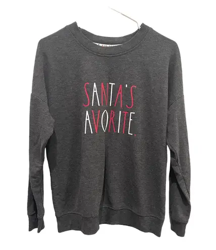 Rae Dunn Grey “ Santa’s Favorite “ Long Sleeve Small