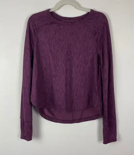 Title Nine Purple Abstract Print Long Sleeve Athletic Top Women's Size L