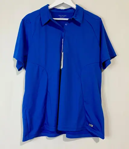 Polo North End Sport Women’s Quarter Button Down Collared Athletic Blue XXL NWT